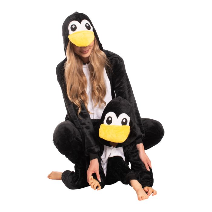 Piżama Damska Kombinezon Kigurumi Onesie Pingwin Czarny 155-165 cm M