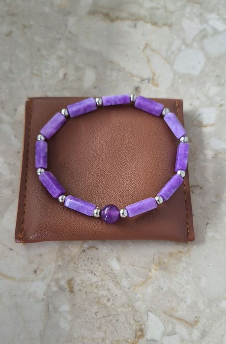 Bransoletka z naturalnego amethystu