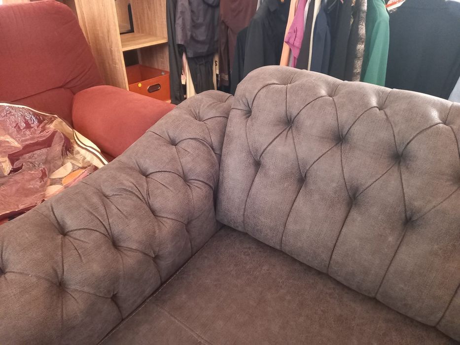 SOFA CAMA TECIDO CINZA