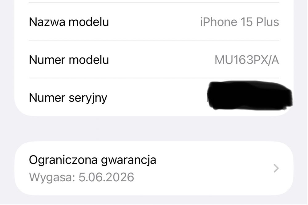 APPLE IPHONE 15 PLUS 128 NIEBIESKI (BLUE) na gwarancji