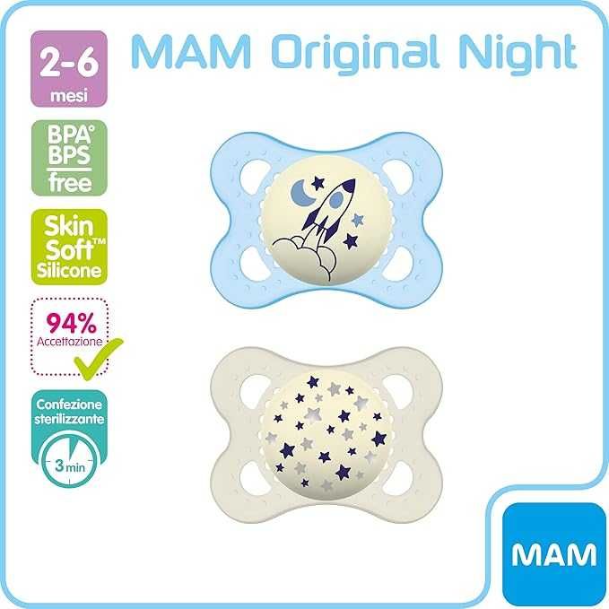 Mam Original Night zestaw 2 smoczków smoczek NOWE 2-6msc