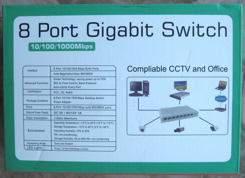 Коммутатор Gigabit Switch DBIT 1008G, 8*1000Mbps
