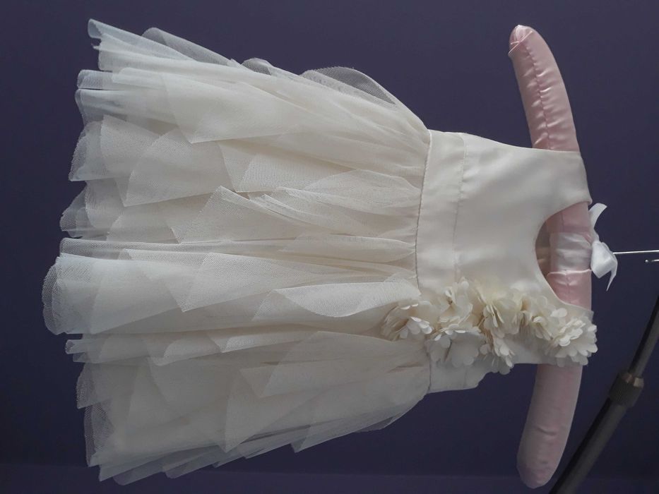 sukienka do chrztu, opaska, skarpetki