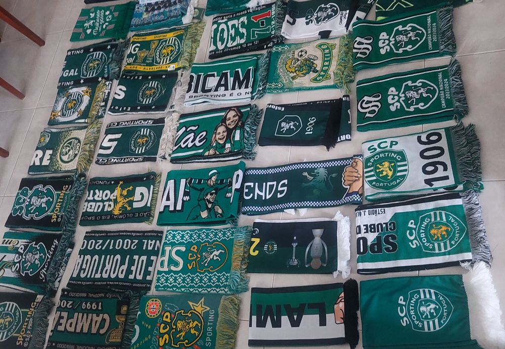 Lote de 60 bufandas, echarpes sporting clube de Portugal