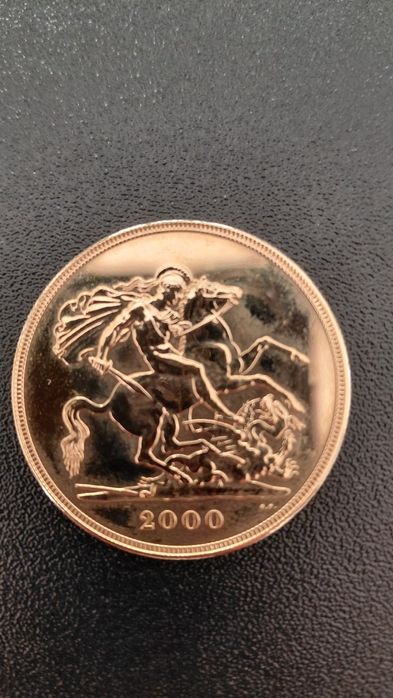 Moeda Ouro 5 Libras Ano 2000