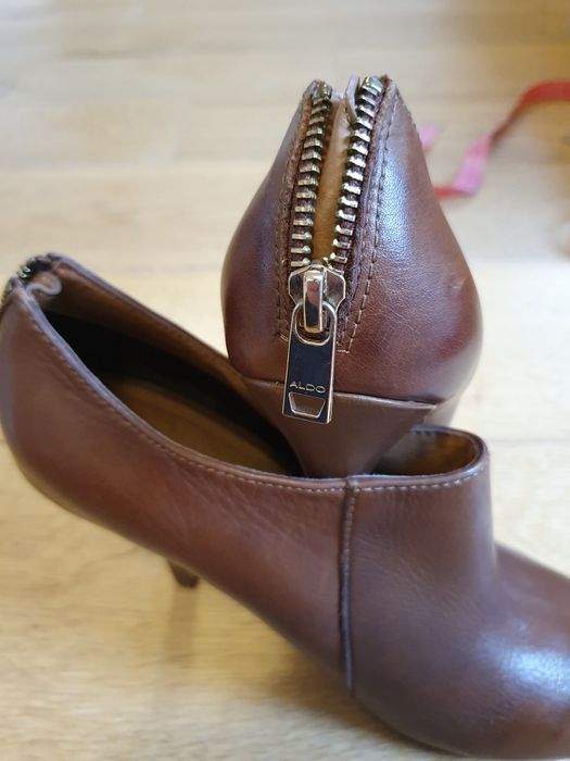 Skórzane botki aldo 39 camel