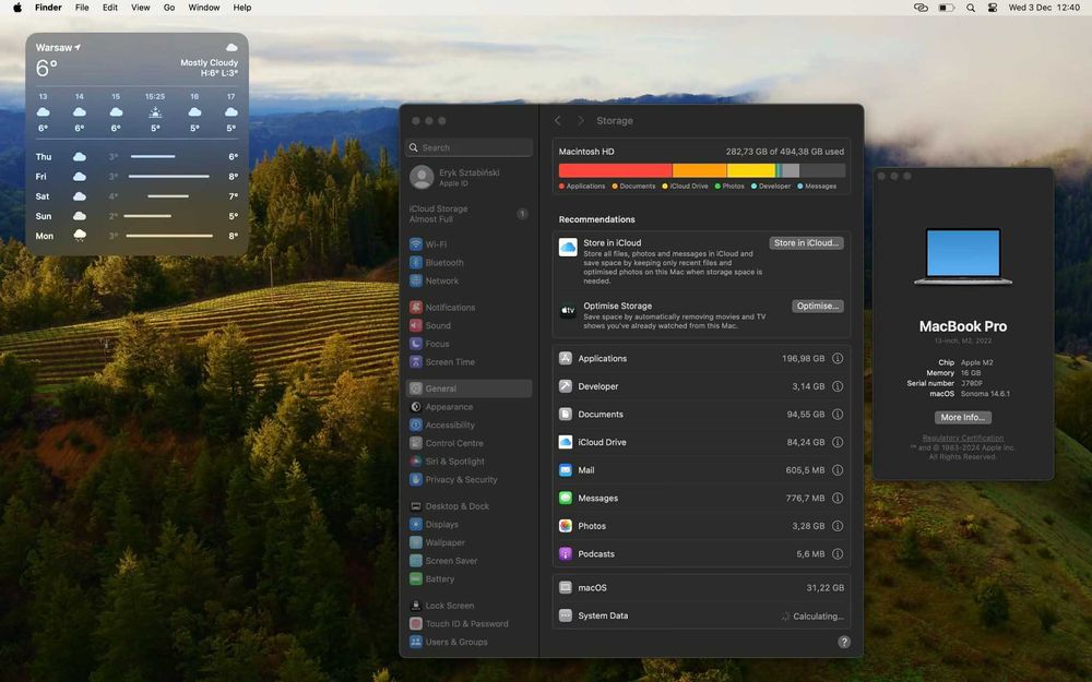 MacBook Pro M2 13" | 16GB RAM | 512GB SSD | Idealny + Hub USB-C Epico