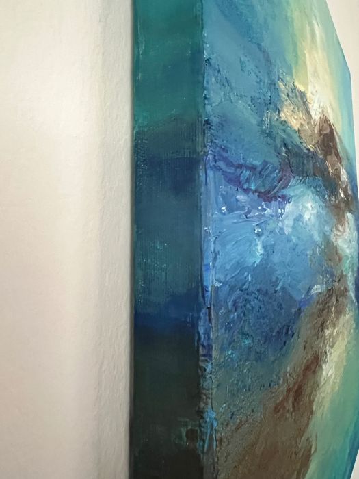 Obraz akrylowy “Abstrakcja morska”, płótno 50x50 cm, efekt 3D