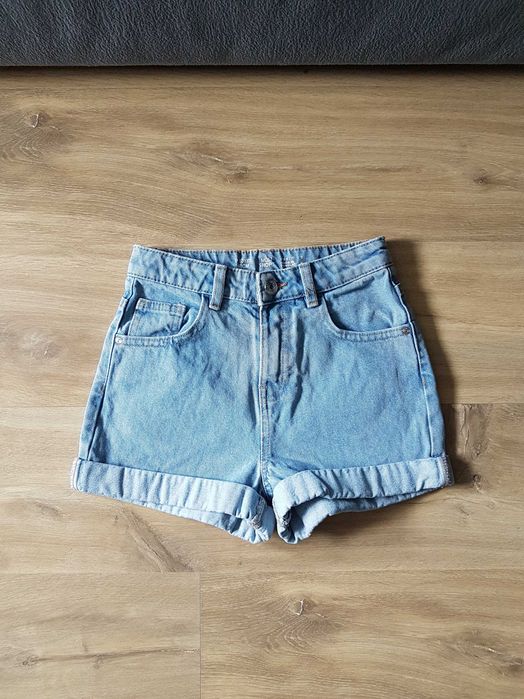 Denim Co MOM SHORT krótkie bawełniane jeansowe spodenki szorty rozmiar 140 9-10 lat regulacja w pasie