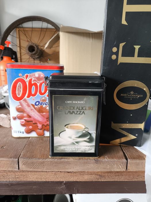Puszka po kawie Lavazza 1991, kakao Oboy