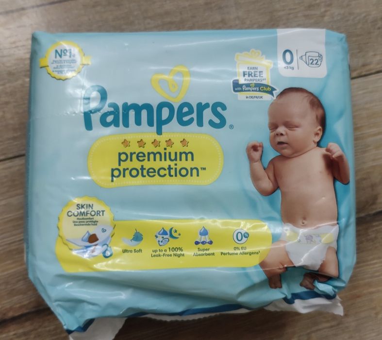 Підгузники Pampers premium protection, розмір 0, 22 шт