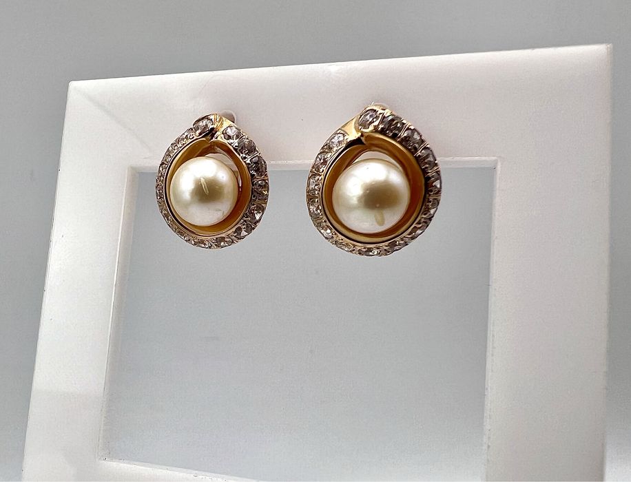 Золотые серьги с жемчугом