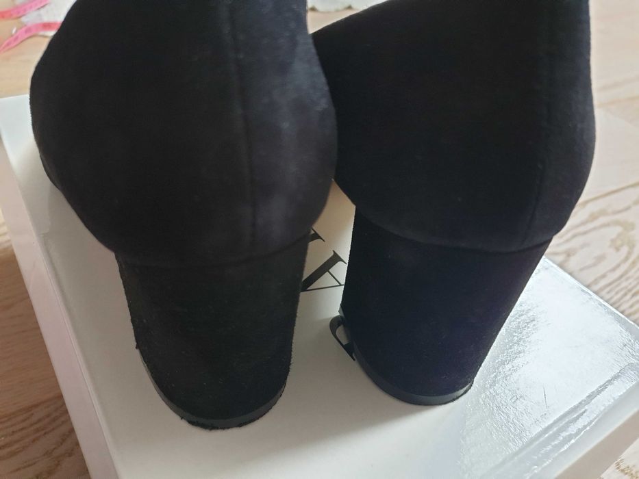 Zamszowe buty Badura Zamszowe czółenka buty na obcasie