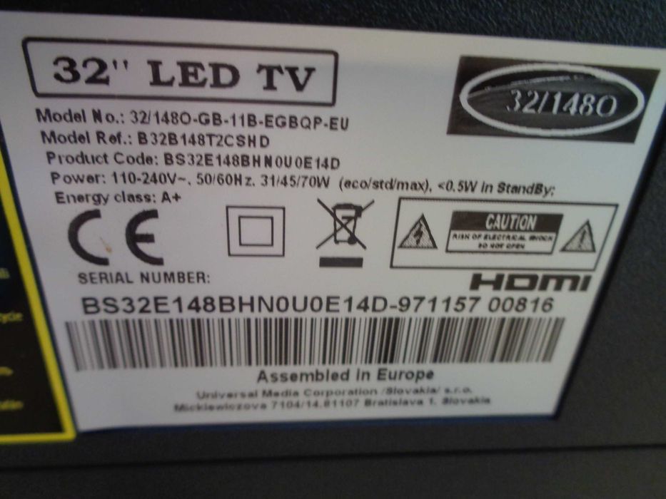 Telewizor do naprawy z pilotem Blaupunkt 32"