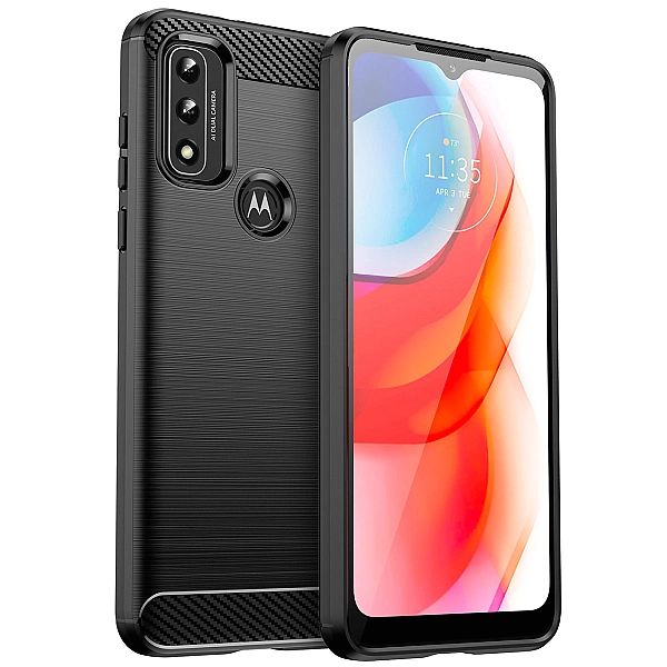 Carbon Case elastyczne etui pokrowiec Motorola Moto G Play 2022 czarny