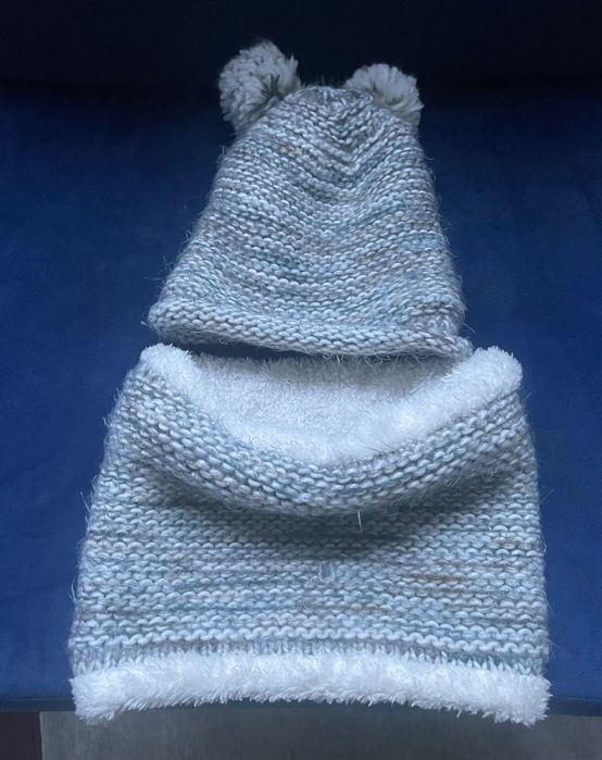 ZARA czapka i komin komplet dla dziewczynki obwód głowy ok 40 cm