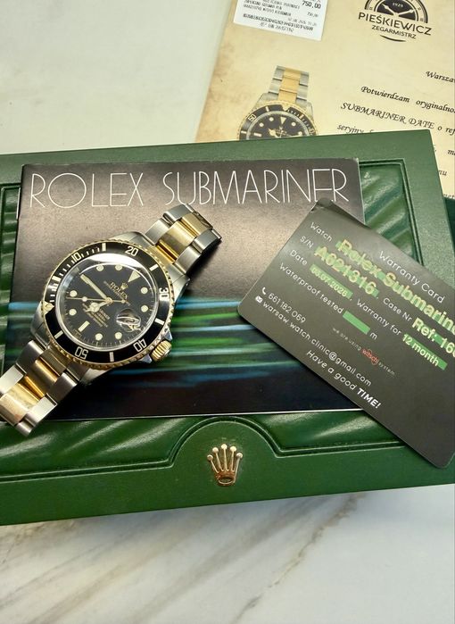ROLEX SUBMARINER DATE 16613 – 18K GOLD / STEEL – Certyfikat  na Gearancji