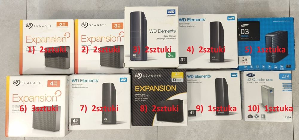 Dyski twarde HDD różne rodzaje