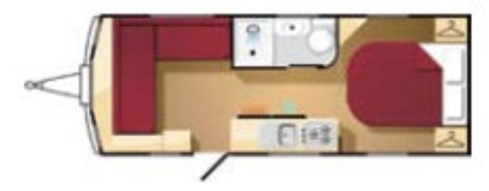 Caravana Elddis cama em ilha