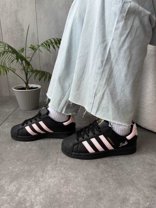 !SALE! Adidas Superstar Smile Black/Pink 36 37 38 39 40 41