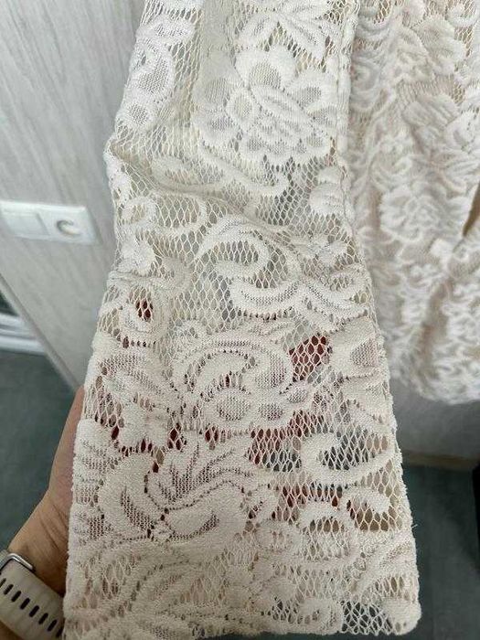 Сукня вечірня vero moda мереживна молочна айворі 40 s-m