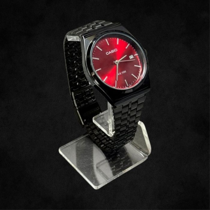 Часы Casio черные с красным циферблатом Касио