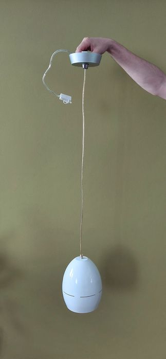 Lampa wisząca, metalowa, biała