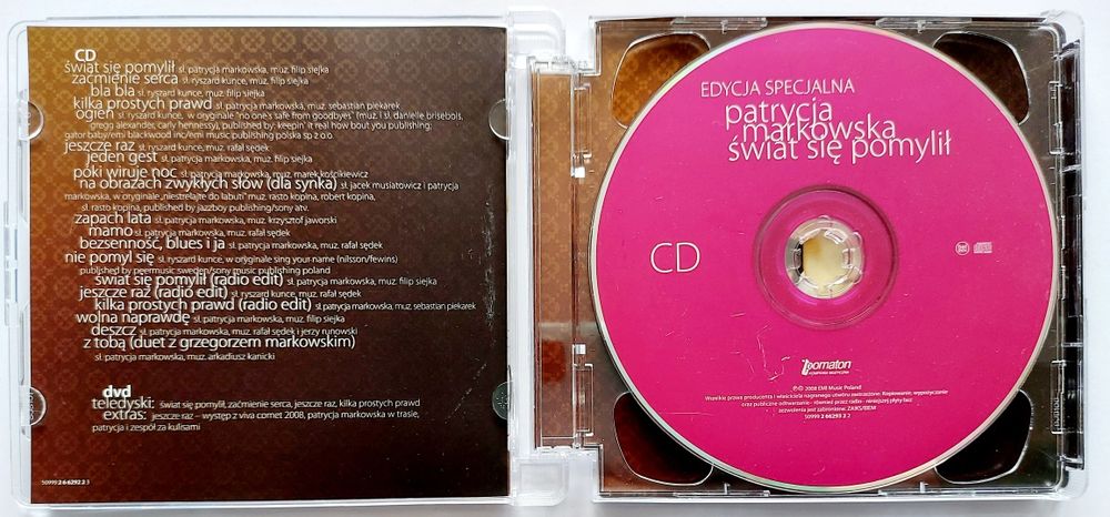 Patrycja Markowska Świat Się Pomylił CD+DVD 2008r