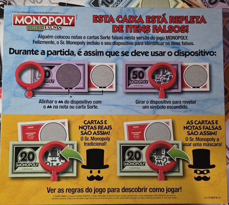 Jogo Monopólio - Notas falsas