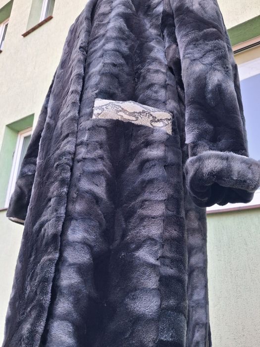 Futerko z norek epilowanych  kieszenie obszyte z skóry węża