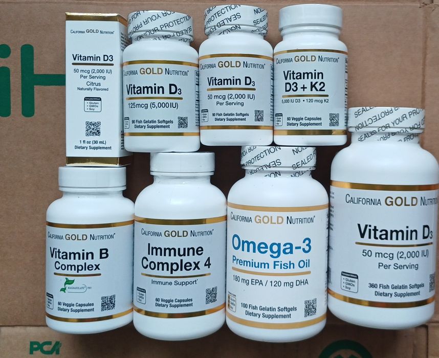 California Д3, immune 4, Д+К2, лютеїн, омега-3, біотин