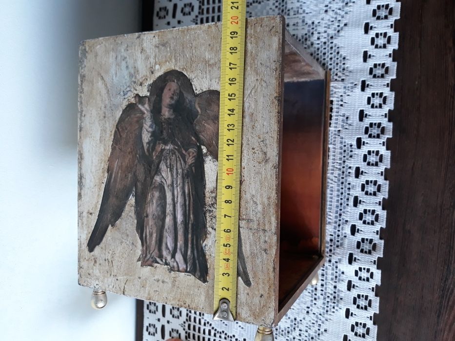 Oratório com sagrada familía pintada à mão Ana Monteiro