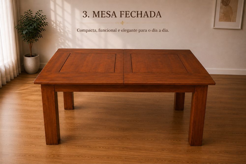 Mesa Jantar Madeira Macica Extensivel ate 3mt