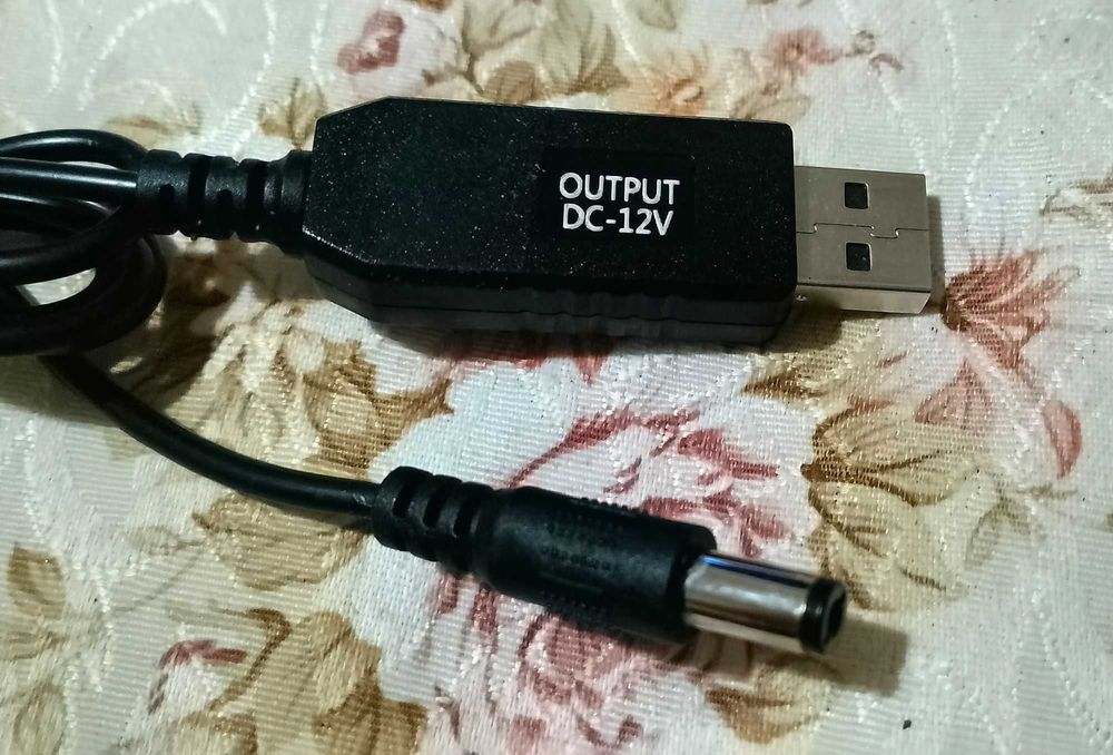 Переходник USB с 5В до 12В питание от PowerBank бесперебойник роутера