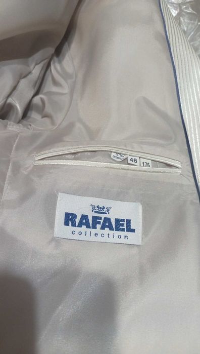 Elegancki Męski Garnitur Nabłyszczany -RAFAEL- roz. 48/XL