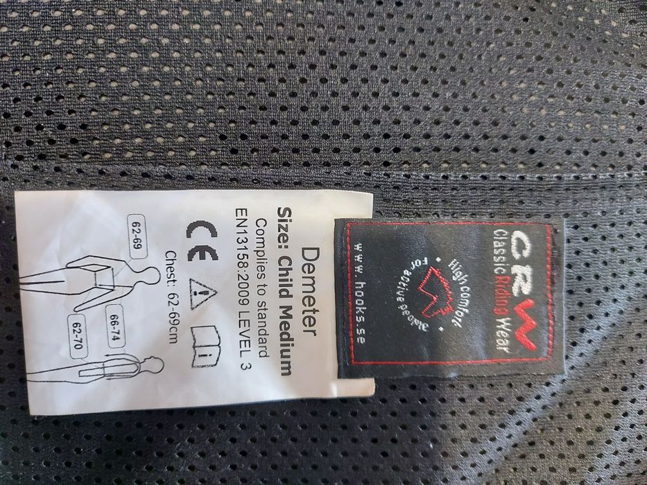 Kamizelka ochronna jeździecka dla dziecka. CRW rozmiar M
