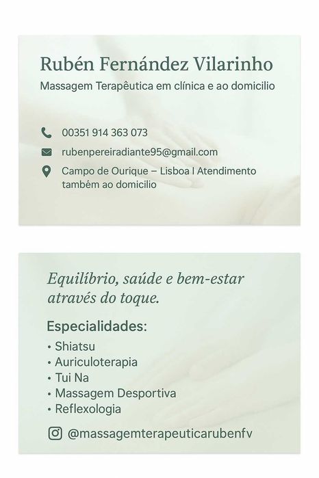 Massagem terapêutica Ruben Vilarinho