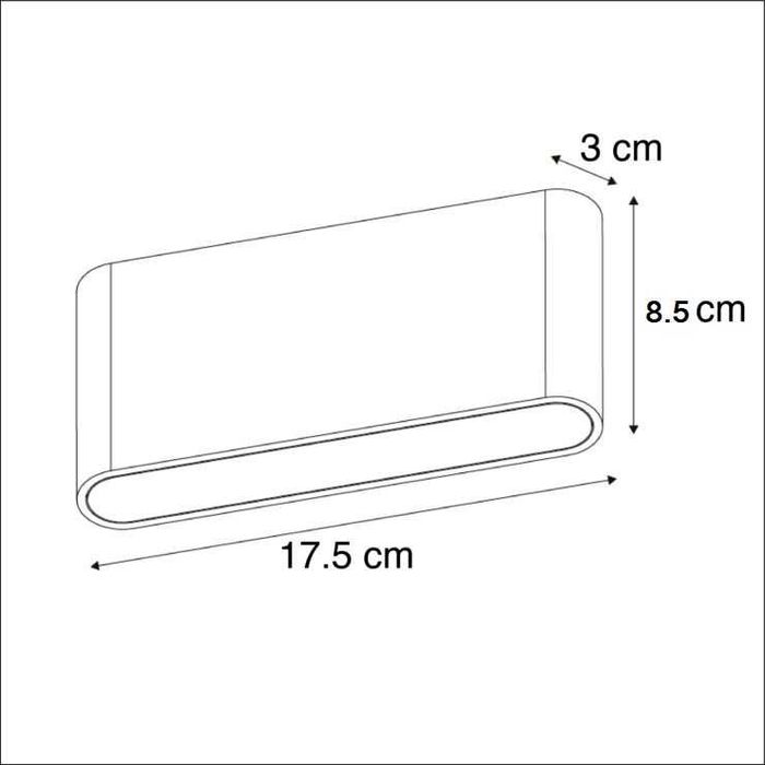 Aplique  LED Preto 6W + 6W