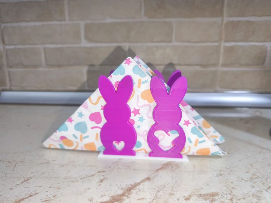 Porta-Guardanapos Coelhinhos da Páscoa