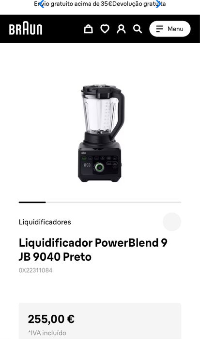 Liquidificadora Sumos Smoothies Braun Powerblend 9