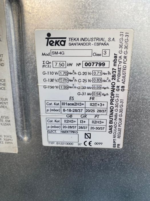 Placa a Gás + Forno Elétrico Teka SM-4G – Completo, em ótimo estado