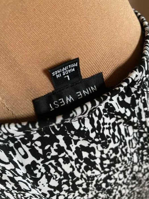 Nine west 42 44 xxl +size spodnica midi do kolan lekka cienka wzory