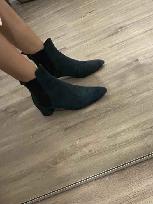 Botins Veludo Verde
