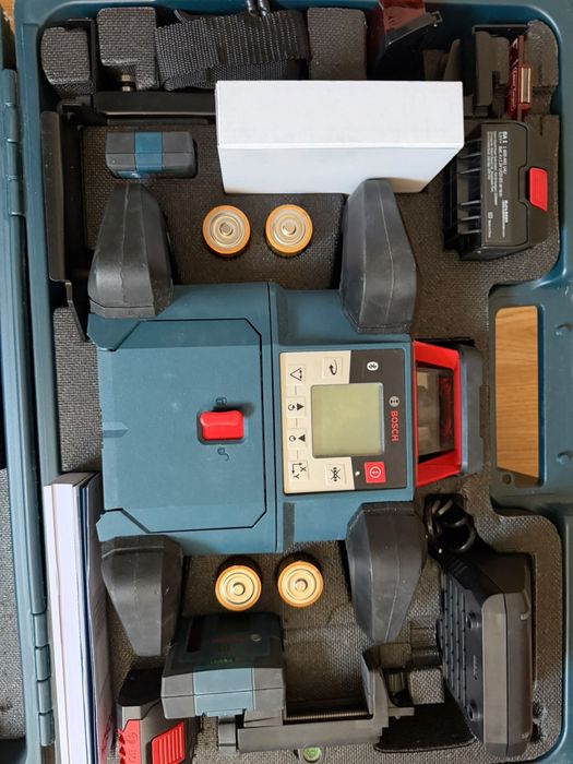 Nível Laser Rotativo Bosch GRL 600 CHV – Kit Completo | Estado Impecável