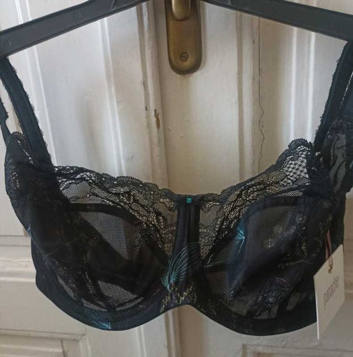 Biustonosz Panache Jasmine Black Paisley Floral 38E 85E 85F Bravissimo