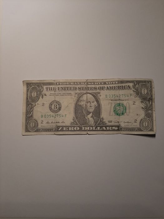 Nota de 0 dólares