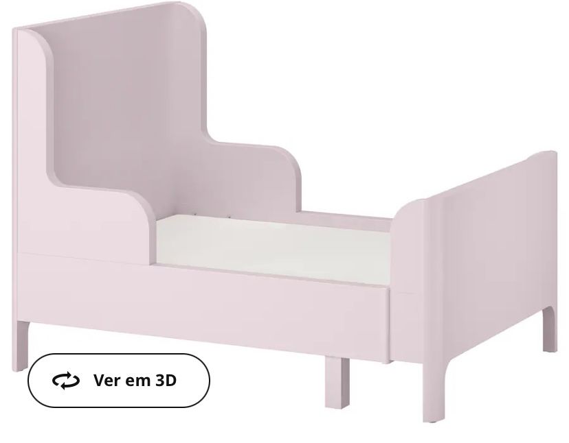 Cama infantil extensível cor de rosa