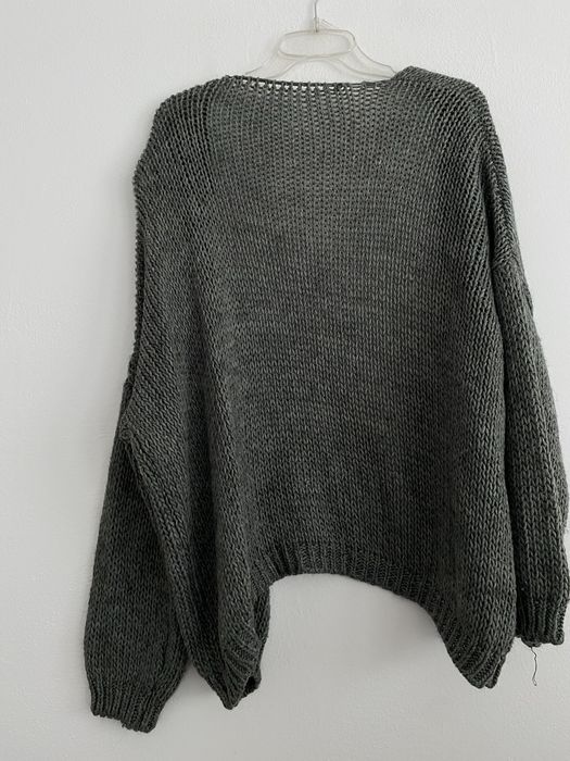 Sweter oversize szary/khaki