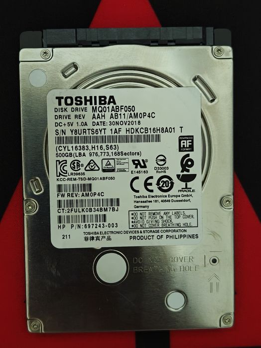 Dysk HDD 2.5/500gb Toshiba