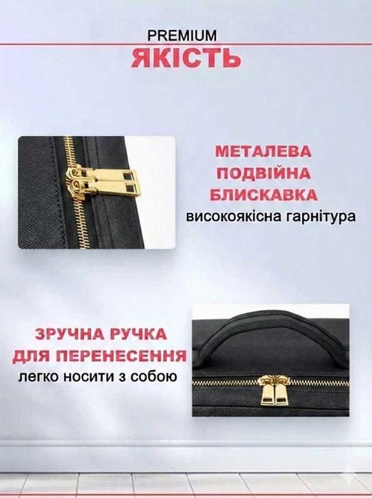 Косметичка дорожня зеркало з підсвіткою Органайзер для косметики речей